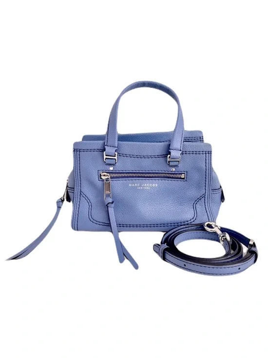 Marc Jacobs Cornflower Blue Leather ‘Mini Cruiser’ Crossbody Satchel SAMPLE - Picture 1 of 14
